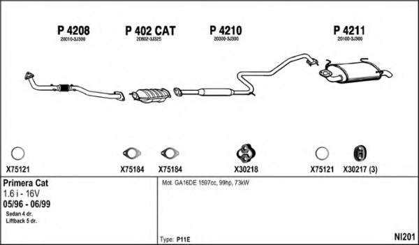 FENNO NI201 Exhaust System